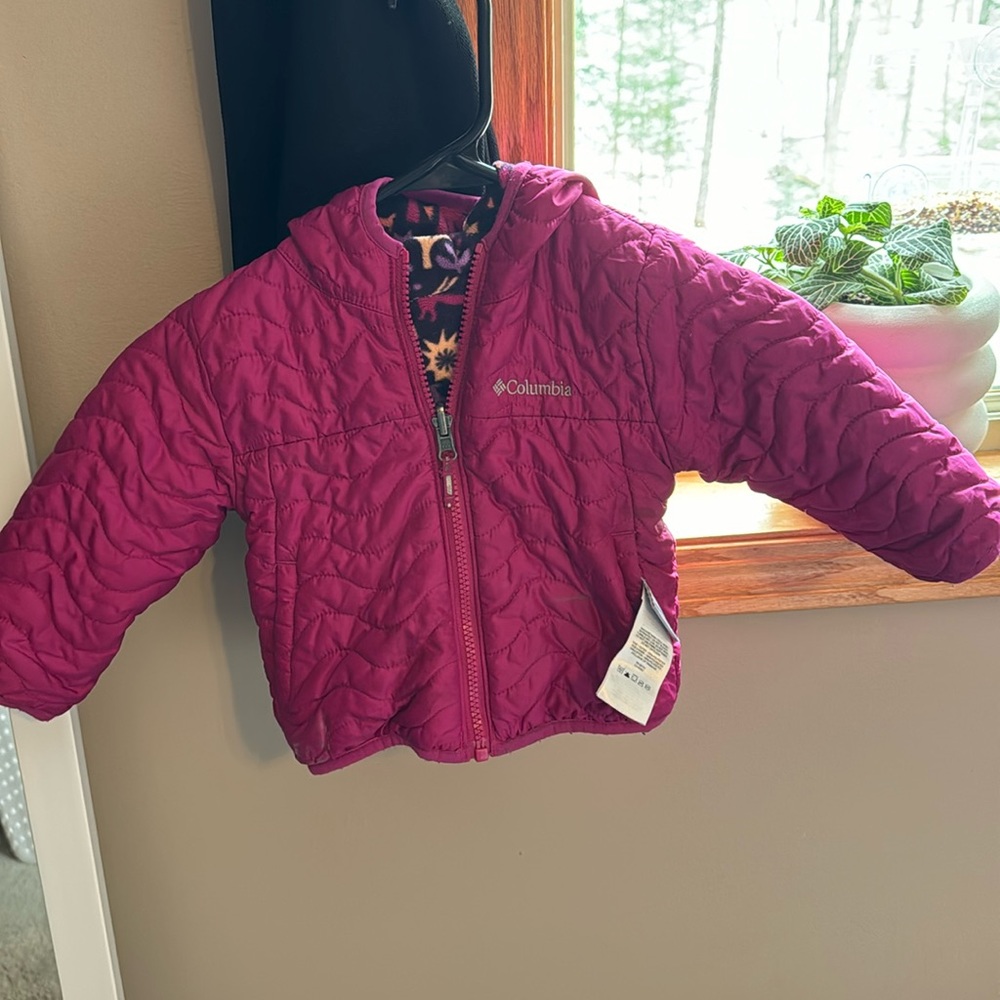 Columbia Girls' Quilted Hooded Jacket - Magenta